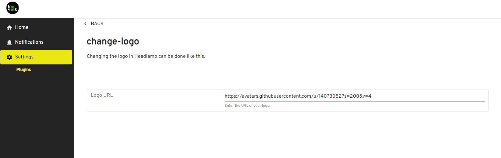 screenshot of the plugin settings
